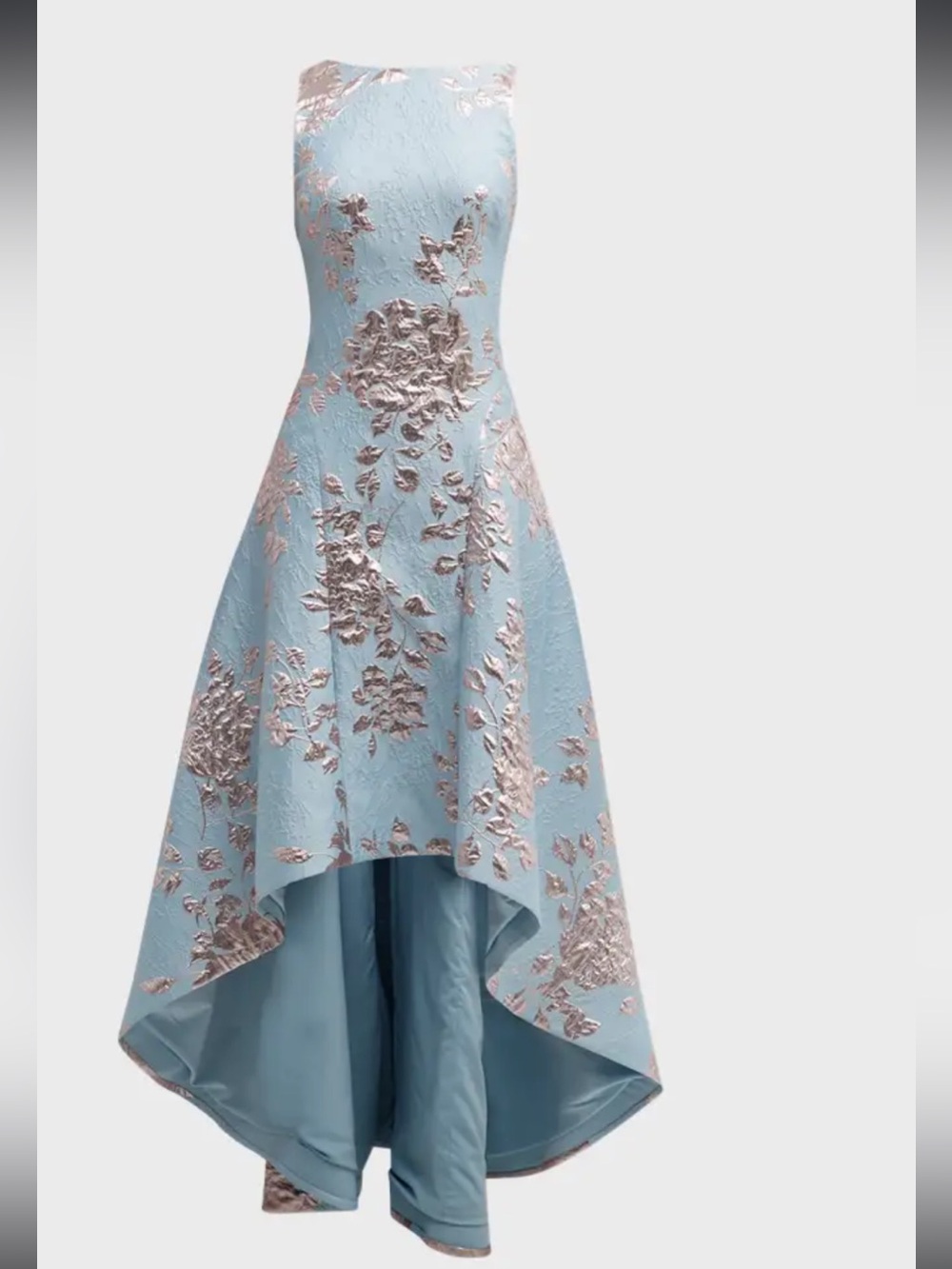 High Low Metallic Jacqard Gown Teri Job Size 6 Neiman Marcus
